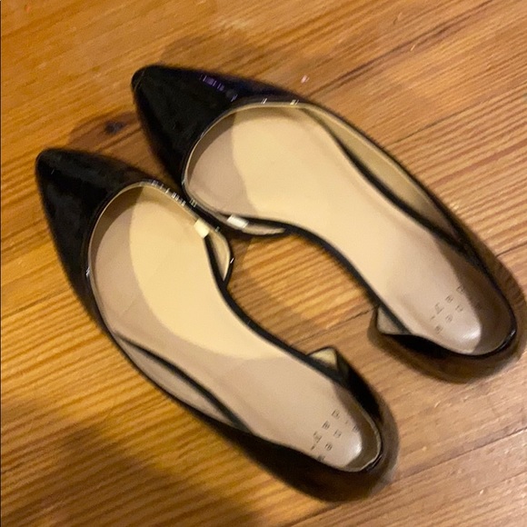 nwot pointed black shiny flats - Picture 2 of 5
